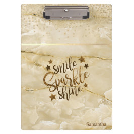 Marmor, Diamanten, Smile Sparkle Shine - Personali Klemmbrett