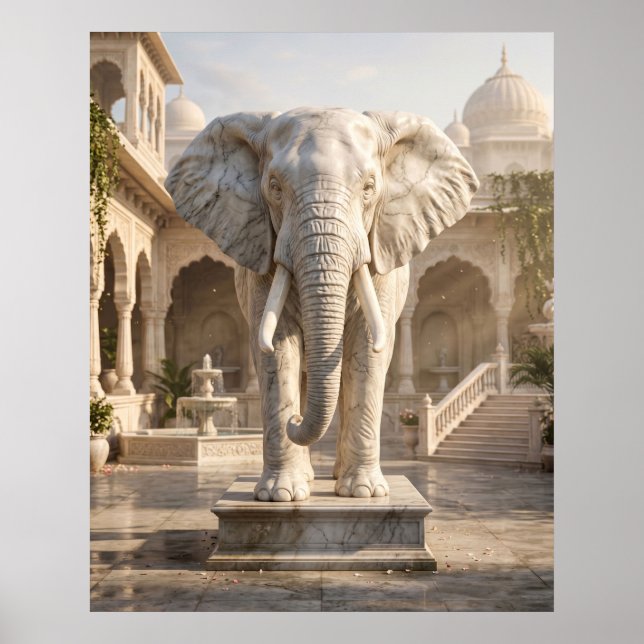 Marmor Elefant Palast Sonne Poster (Vorne)