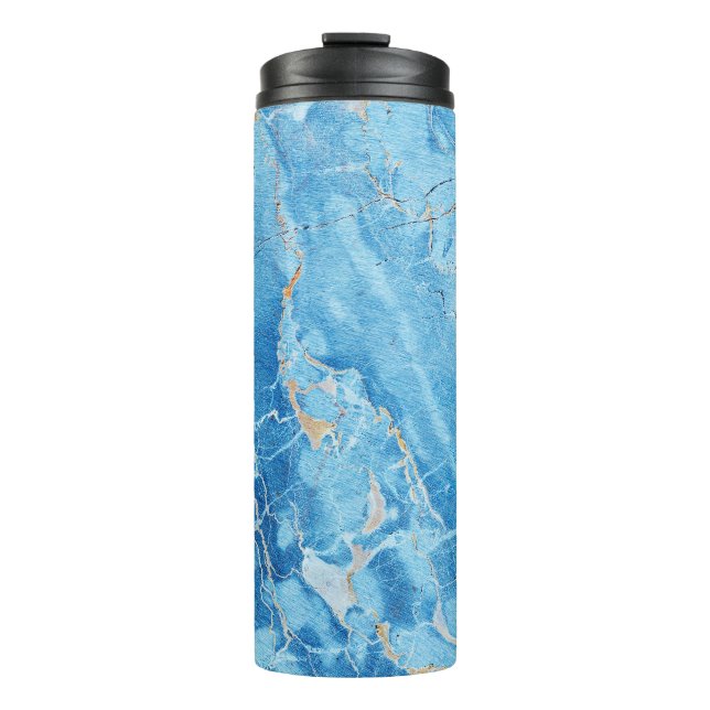 Marmor Elegance: Natürliche Texturfläche. Thermosbecher (Vorderseite)
