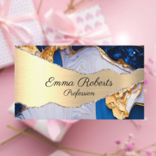 Marmor Elegante Typografie Aquamarin Agate Visiten Visitenkarte