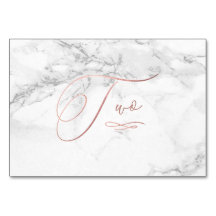 Marmor Faux-Roségold Romantische Kalligrafie Zwei