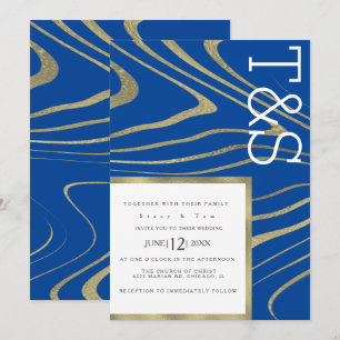 Marmor Flüssig Gold Achat Typografie Hochzeit Einladung