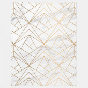 Marmor, Geometrie und Gold Fleecedecke