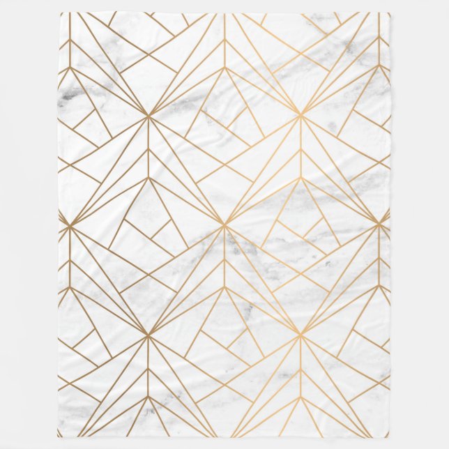 Marmor, Geometrie und Gold Fleecedecke (Vorderseite)