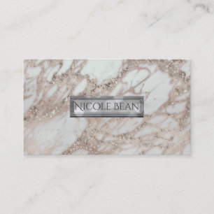 Marmor Glam Rose Pink Gold Silber Designer-Stil Visitenkarte