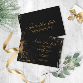Marmor-Glitzer Wedding Black Gold ID644 Save The Date