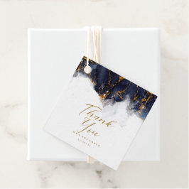 Marmor Glitzer Wedding Dank Navy Blue Gold ID644 Geschenkanhänger