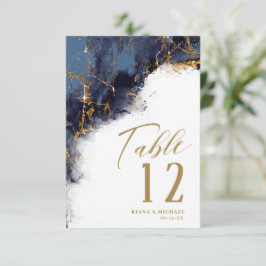 Marmor Glitzer Wedding Navy Blue Gold ID644 Einladung