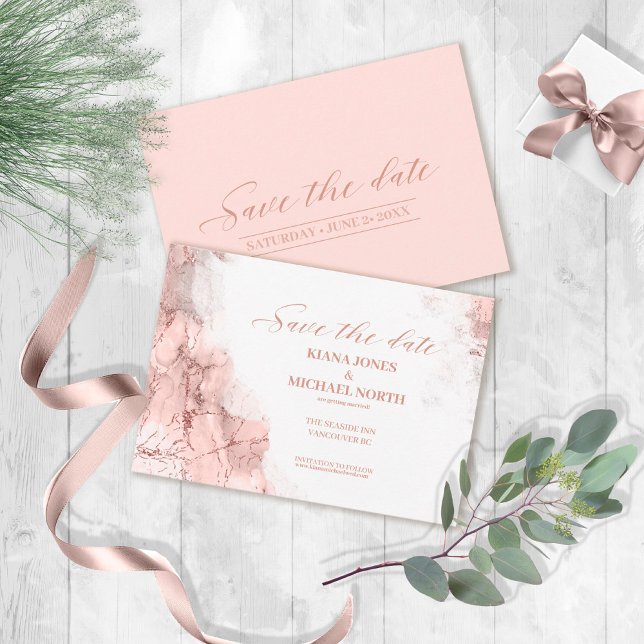 Marmor Glitzer Wedding Rose Gold ID644 Save The Date (Von Creator hochgeladen)