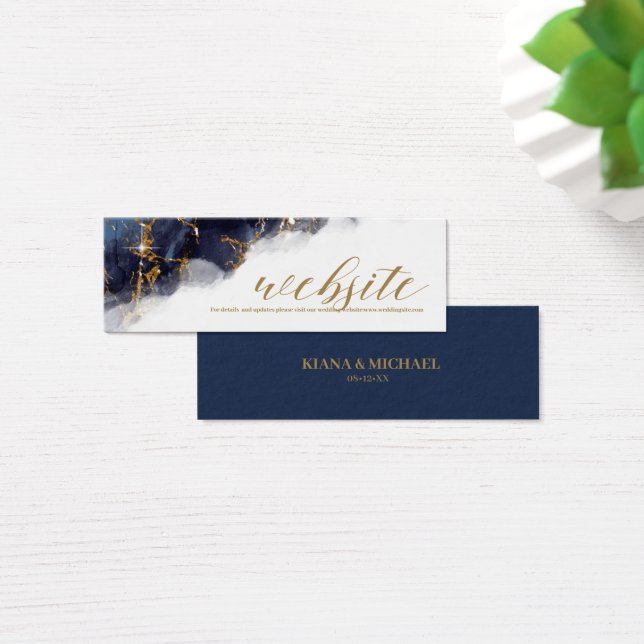 Marmor Glitzer Wedding Website Navy Bl Gold ID644 (Schreibtisch)