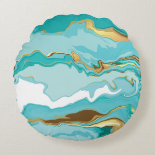 Marmor, Gold: abstrakter, vintage Hintergrund. Rundes Kissen