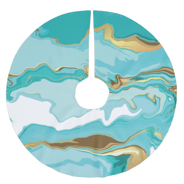 Marmor, Gold: abstrakter Vintager Hintergrund. Polyester Weihnachtsbaumdecke (Vorderseite)