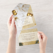 Marmor-Gold-Glitter Weihnachten- und Jahresfeier