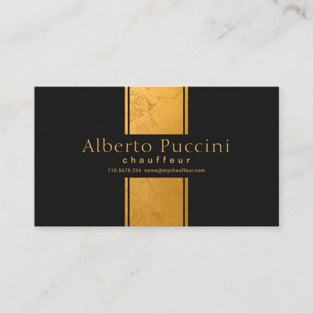 Marmor-Gold-Kolonne Exquisite Einfacher Chauffeur Visitenkarte (Vorderseite)