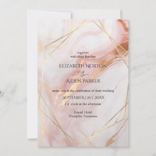 Marmor Gold (Nachahmung) Blush Wedding Einladung