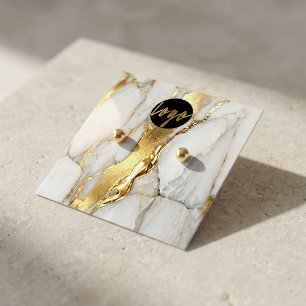 Marmor-Gold-Ohrhänger-Displaykarte Elegant Quadratische Visitenkarte