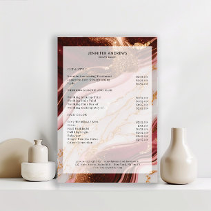 Marmor Gold Rot Salon Preisliste Poster