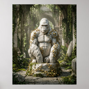Marmor Gorilla Efeu Ruinen Poster
