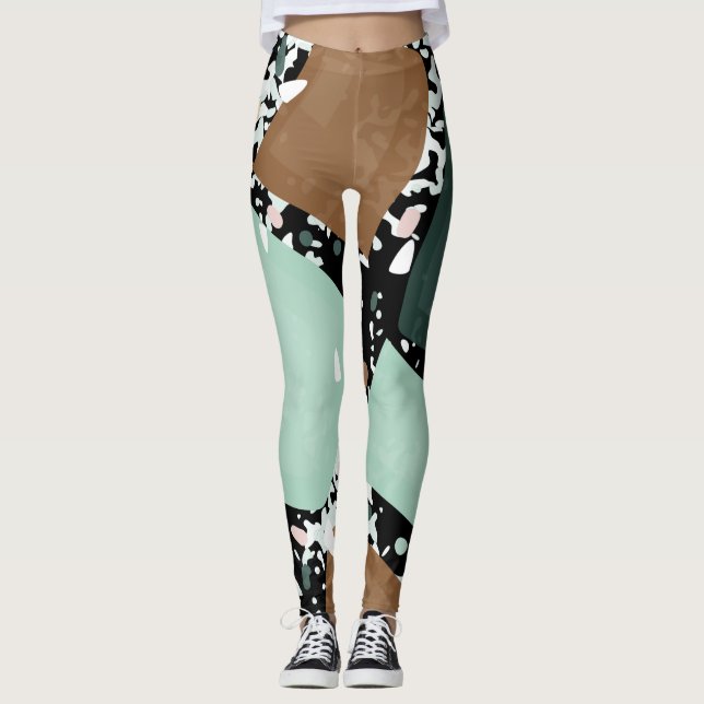 Marmor Granit Textur Leggings (Vorderseite)