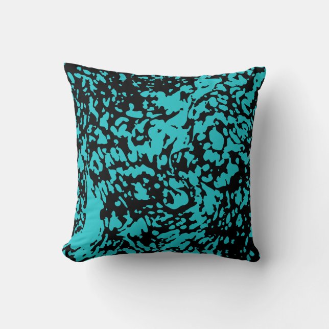 Marmor Granit Texture Blue Kissen (Vorderseite)