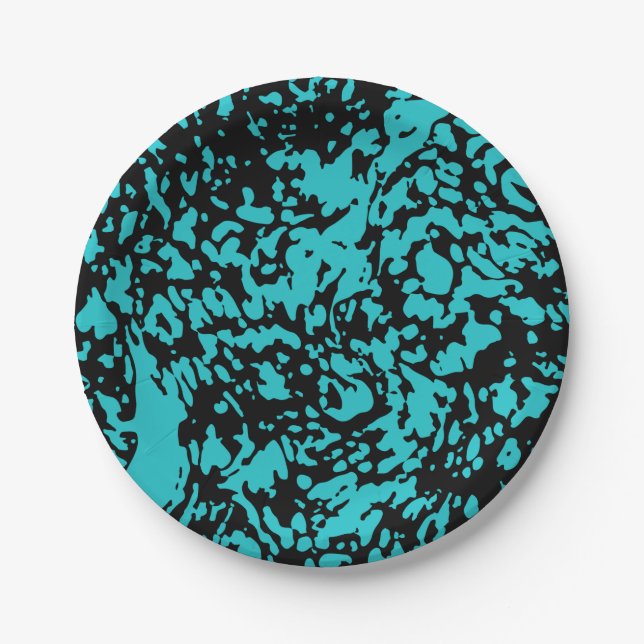 Marmor Granit Texture Blue Pappteller (Vorderseite)