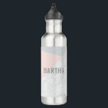 Marmor, Grau, Rosengoldrosa modern Edelstahlflasche<br><div class="desc">Marmor,  Grau,  moderne personalisierte Wasserflasche des Rosengoldrosas. Rosa Farbe kann geändert werden. Teil einer Sammlung.</div>