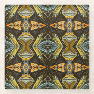 Marmor im marokkanischen Stil in flüssigen Farben Glasuntersetzer