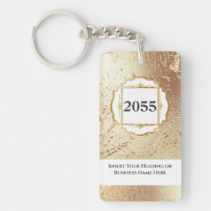 Marmor-Imitat Gold Schwarz-weißer Gode-Edelstein Schlüsselanhänger