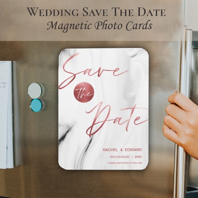 Marmor Imitate Rose Gold Hochzeit speichern das Da Magnet (Von Creator hochgeladen)