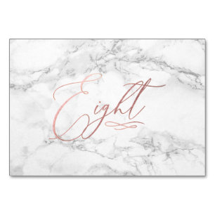 Marmor-Imitate Rose Gold Romantische Kalligraphie Tischnummer