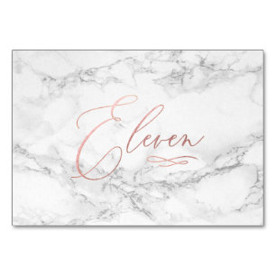Marmor Imitate Rose Gold Romantische Kalligraphie Tischnummer