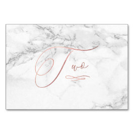 Marmor Imitate Rose Gold Romantische Kalligraphie  Tischnummer