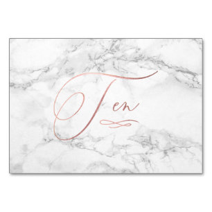 Marmor Imitate Rose Gold Romantische Kalligraphie  Tischnummer