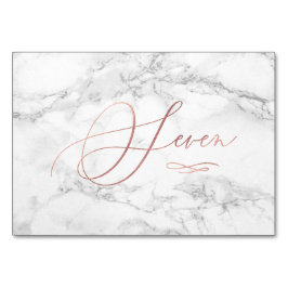 Marmor Imitate Rose Gold Romantische Kalligraphie  Tischnummer