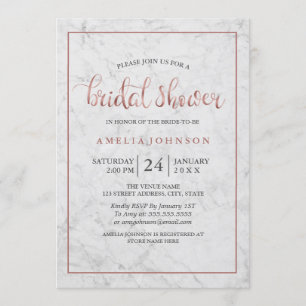 Marmor Imitate Rose Goldbrasse Dusche Einladung