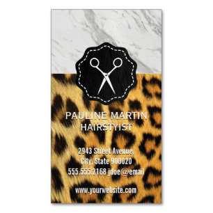 Marmor   Leoparden-Druck Stylist Magnetische Visitenkarte