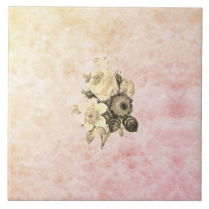 Marmor Marmo marble marbre bunt colored flowers Fliese