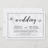 Marmor | Moderne einfache typografische Hochzeitsz
