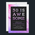 Marmor | Moderne Typografie 30. Geburtstag Party Einladung<br><div class="desc">Feiern wir Ihren 30. Geburtstag mit dieser stilvollen Party Einladung. Dieses Design zeichnet sich durch moderne Typografie "30 ist Phantastisch" mit einem farbigen Marmormuster-Hintergrund aus. Mehr Geburtstagseinladungen und Party-Vorräte gibt es in meinem Shop BaraBomDesign. Wenn Sie ein individuelles Design benötigen,  kontaktieren Sie mich bitte per E-Mail barabomdesign@gmail.com</div>