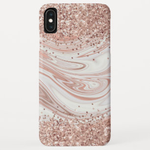 Marmor Moderner flüssiger Tinte Rose Gold Glitzer Case-Mate iPhone Hülle