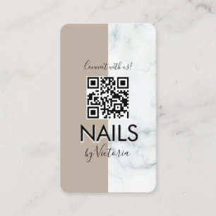Marmor-Nagelsalon-Schönheits-Colorblock-QR-Code  Visitenkarte
