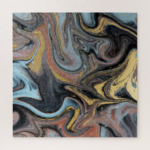 Marmor Natur Kunstwerk Goldener Glitzer Puzzle