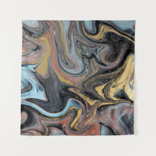 Marmor Natur Kunstwerk Goldener Glitzer Wandteppich