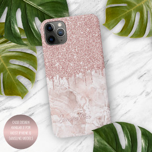 Marmor-Ombre-Rouge Pink-Rosa-Gold-Glitzer-Muster iPhone 16 Pro Max Hülle