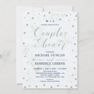 Marmor & Polka dot | Silver Couples Polterabend Einladung