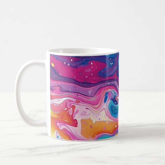 Marmor, Regenbogenfarben, geometrisches Design, bu Kaffeetasse (Links)