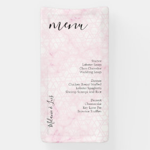 Marmor-Rosa-Abstrakt-Hochzeitsmenü Banner
