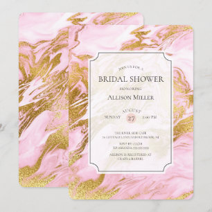Marmor Rosa Gold Bridal Dusche Einladung