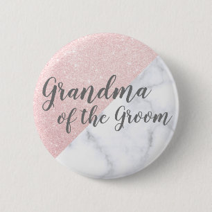 Marmor & Rose Gold Glitzer Oma des Raumes Button