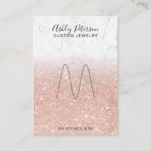 Marmor Rose Gold Glitzer Schmuckring Visitenkarte